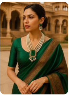 artificial jewellery with saree