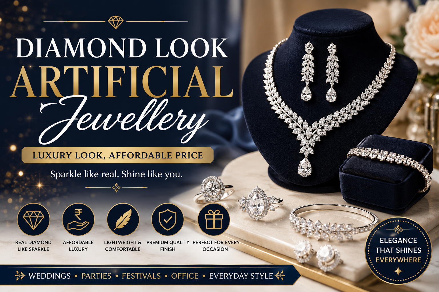 diamond look artificial jewellery