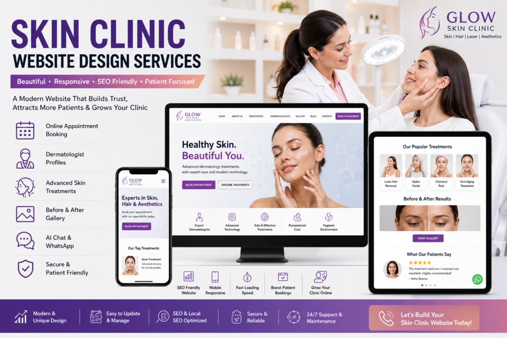 skin clinic website design services