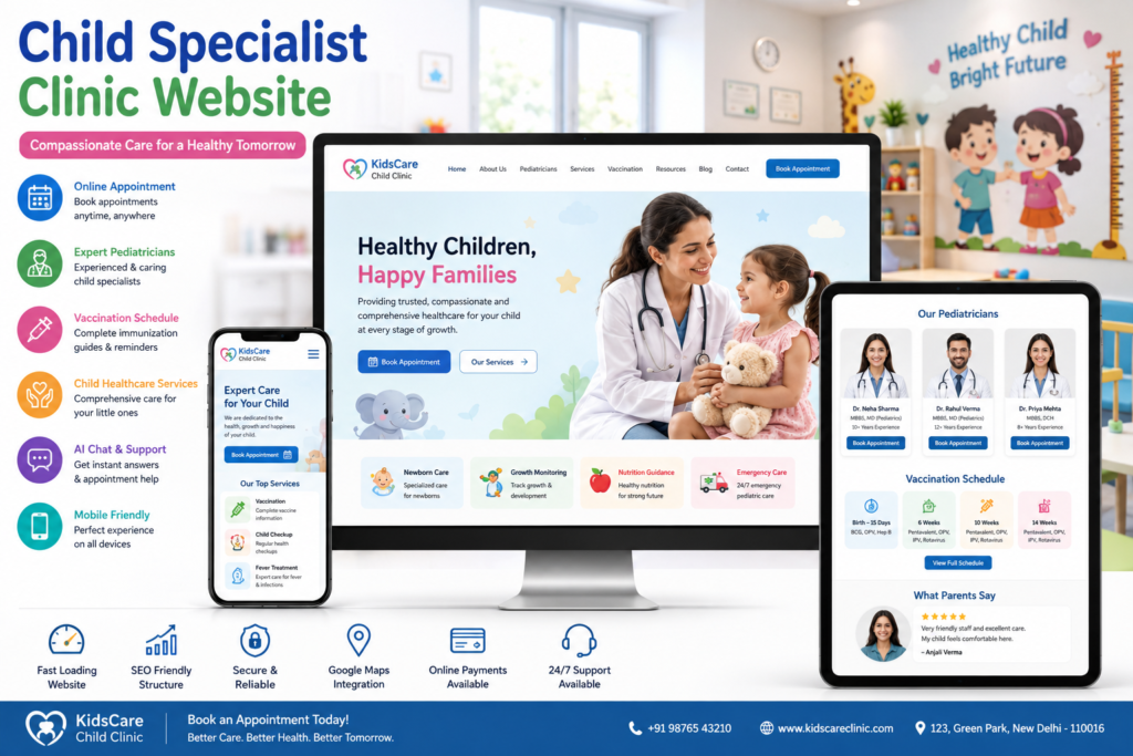 child specialist clinic website