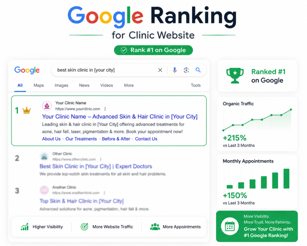 Google ranking for clinic website